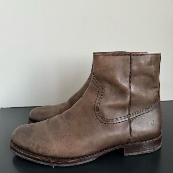 Frye Sawyer Men's Chelsea Boot Size 13 Leather Ankle Western Side Zipper Shoes - Picture 4 of 13